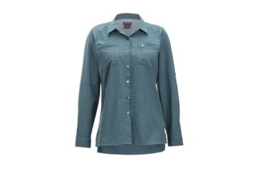 Image of Demo, ExOfficio Palata Check Long Sleeve - Women's, Malachite/Black, Small, 2001-3217-Malachite/Black-S