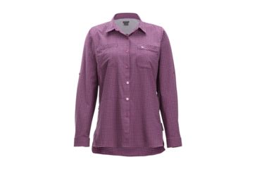 Image of Demo, ExOfficio Palata Check Long Sleeve - Women's, Rosebay/Navy, Small, 2001-3217-Rosebay/Navy-S