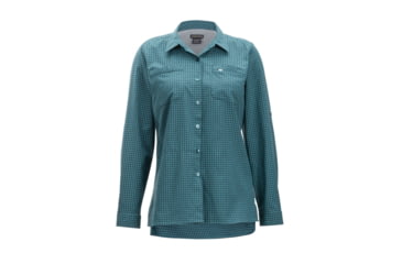Image of Demo, ExOfficio Palata Check Long Sleeve - Womens, Malachite/Black, Small, 2001-3217-Malachite/Black-S