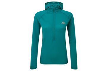Image of Demo, Mountain Equipment Solar Eclipse Hooded Zip Tee - Womens, Tasman Blue, 12, ME-002949-TSB-12,