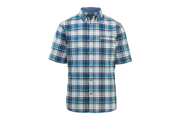 Image of Demo,Woolrich Men's Timberline Short-Sleeve Classic Shirt, Deep Indigo Tartan, L, 6161-DNT-DEMO