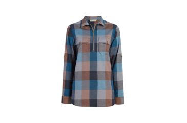 Image of Demo,Woolrich Womens Any Point Convertible Flannel Shirt, Mountain Blue Multi, M, 2216-MTU-DEMO