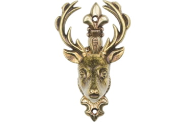 Image of Denix Deer Head Hanger Brass, Set Of Two, Antique Brass Finish, Metal Construction, DX5001