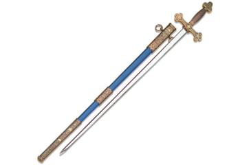 Image of Denix Masonic Ceremonial Sword, 25 blade, Simulated gold cruciform metal handle and guard, DX4119