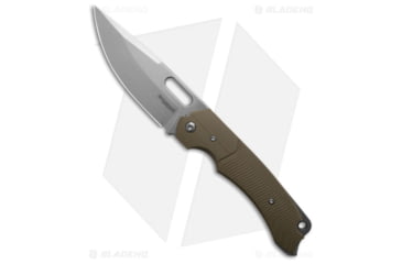 Image of Dervish Knives Navajo EDC Midtech Folding Knife, 4.25in, CPM MagnaCut, Drop Point Blade, G-10, OD Green Handle, OD Green/Gray, 9.375 inch, BHQ-202912