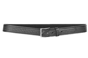 Image of Desantis Blakc Basketweave Belt with Nickel Buckle