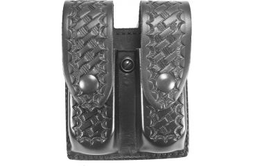 Image of DeSantis Black - Basketweave - Double Mag Pouch - Black Snap U41BLFFZ3