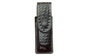 Image of DeSantis Black - Basketweave - Single Magazine Pouch With Flap - Brass Snap U49BLJJZ2