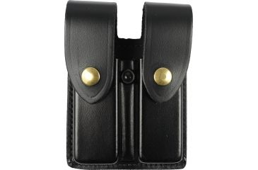 Image of DeSantis Black - Plain - Double Mag Pouch - Brass Snap U41BJEEZ2