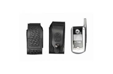 Image of DeSantis Black - Plain - Leather Duty Cellphone Holster U77BJ12Z4
