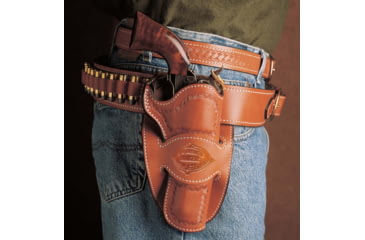 Image of DeSantis Desperado Leather Belt Holster, Ruger Vaquero 4 3/4in, Colt SAA 4 3/4in, Right Hand, Lined, Tan, 088TC54Z0