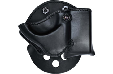 Image of DeSantis Double Play Cuff and Mag Leather Case, Long and Short Double Stack 9mm/40cal, Right Hand, Plain, Black, A15SAGGZ0