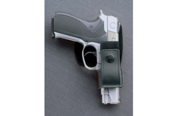 Image of DeSantis Invisible Agent Leather IWB Holster w/o Clip, Fits Most Semi Autos and Revolvers, Left Hand, Plain, Black, 005BBZZZ0