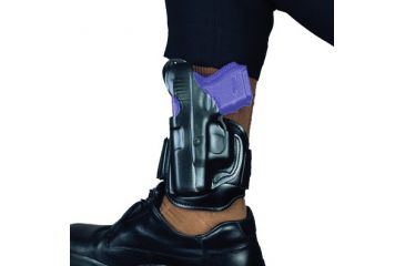 Image of DeSantis 044 Left Hand Black Leather Lined Ankle Holster - 2-2.25in bbl S&amp;W J Frame
