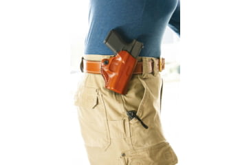 Image of DeSantis Mini Scabbard Leather Belt Holsters - SIG Sauer, SIG Sauer P365, Left Hand, Plain, Tan, 019TB8JZ0