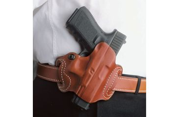 Image of DeSantis Mini Slide Holster, Two-Slot, S&amp;W M&amp;P Shield 9/40 with Crimson Trace LL-801, Right Hand, Tan, 086TA6LZ0