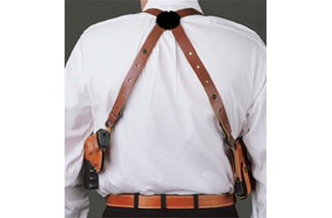 Image of DeSantis New York Undercover Rig Shoulder Leather Holsters, SIG Sauer P320 and P250 Full SIze and Compact w/ or w/o Romeo1 Reflex Sights and P320-M17, Left Hand, Plain, Tan, 11DTB7HJ0