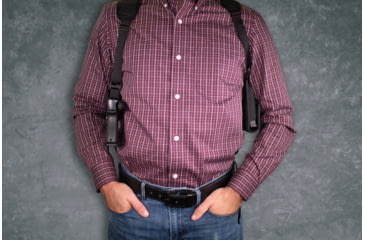 Image of DeSantis Patriot Grd Shoulder Rig Leather Shoulder Holster, Ambidextrous Hand, Black, M99BJ1LJ0
