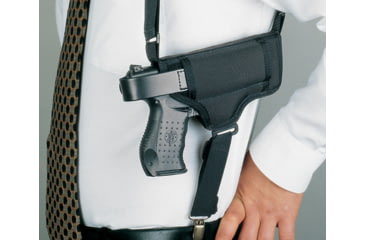 Image of DeSantis Patriot Shoulder Rig, Colt Government Model 45, Commander, Officer, Kimber Custom, Compact, Ultra Carry, Para P10, P12, P13, P14 , Ambidextrous, Nylon, Black, N84BJ85L0