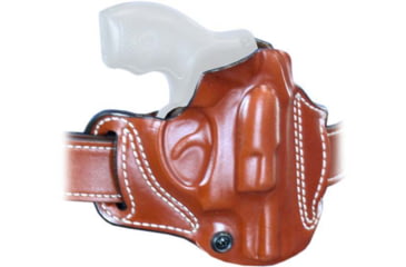 Image of DeSantis Roscoe Cross Draw Leather Belt Holster, S&amp;W J Frame 2in, Right Hand, Plain, Black, 193BA02Z0