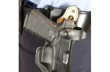 Image of DeSantis Safety Star Leather OWB Holster, S&amp;W L 4in, Right Hand, Lined, Black, 015PC34Z0