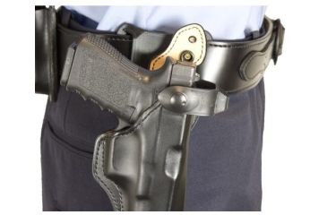 Image of DeSantis Safety Star Ankle Holster for Smith &amp; Wesson K Frame 4 in, Leather, Left Hand, Black 015PD14Z0