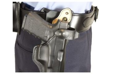 Image of DeSantis Safety Star Ankle Holster for Smith &amp; Wesson K Frame 4 in, Leather, Right Hand, Black 015PC14Z0