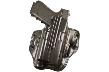 Image of DeSantis Speed-Lite Belt Leather Holster, Glock 19, 23, 32 w/ Surefire X300, Streamlight TLR-1, Nightstick TWM-350 or TWM-850XL, Left Hand, Plain, Black, 132BB0GZ0