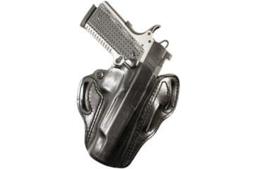Image of DeSantis Speed Scabbard Leather OWB Belt Holsters, Springfield XD9/40, V-10, XD45 4in, XDM 3.8in, XD 9/40 MOD 2 4in, Left Hand, Plain, Black, 002BB88Z0