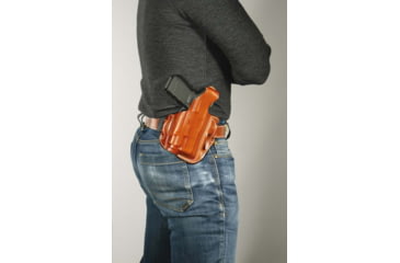Image of DeSantis Tac-Lite Leather Belt Holster, SIG Sauer P320/P250 Full SIze w/ Surefire X300 and Streamlight TLR-1, Left Hand, Plain, Tan, 117TB8KZ0