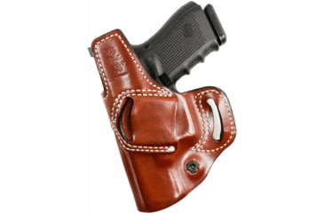 Image of DeSantis The Osprey OWB/IWB Leather Holster, Glock 26, 26 Gen 5, 27, 33, Right Hand, Plain, Tan, 159TAE1Z0