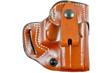 Image of DeSantis The Osprey OWB/IWB Leather Holster, Glock 26, 26 Gen 5, 27, 33, Right Hand, Plain, Tan, 159TAE1Z0