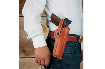 Image of DeSantis The Woodsman OWB Leather Holster. Ruger Mark Iv 22/45 Lite, Right Hand, Tan, 097TC8XZ0