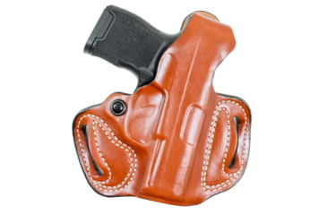 Image of DeSantis Thumb Break Mini Slide OWB Belt Holster, Leather, RM1C, Right Hand, Plain, Tan, RM1C, 085TA1ZZ0