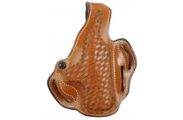 Image of DeSantis Thumb Break Scabbard Holster - Right, Tan, Lined, Basketweave 3 Slot 001TGU8Z0 - FITS S&amp;W Bodyguard 2in. Barrel w/ Insight Laser