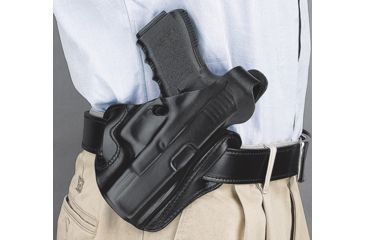 Image of DeSantis Thumb Break Scabbard Holster - Right, Black, Unlined, Plain, 3 Slot 001BAM9Z0 - FITS S&amp;W M&amp;P 9/40