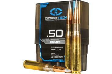 Image of Desert Tech Premium Match .50 BMG, 750 grain, Open Tip Match Boat-Tail Brass Cased Centerfire Rifle Ammo, 10 Rounds, DTM-500750-BX