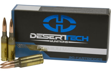 Image of Desert Tech Premium Match 6.5mm Creedmoor, 140 grain, Open Tip Match Boat-Tail Brass Cased Centerfire Rifle Ammo, 20 Rounds, DTM-650140-BX