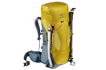 Image of Deuter Aircontact Lite 50 + 10 Backpack, Turmeric/Teal, 50 + 10 Liter, 334052182050