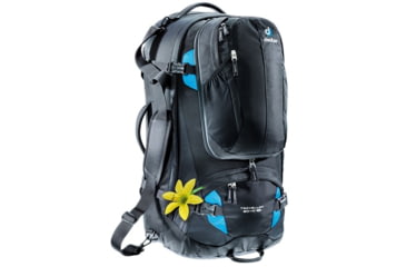 Image of Deuter Traveller 60 + 10 SL Backpack-Black/Turquoise