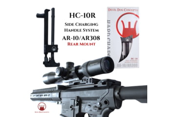 Image of Devil Dog Concepts AR-10/AR308 Rear Mount Side Charging Handle w/Aluminum Tactical Pull Handle, Black, AR-10/AR308 ,.308, 10DDCHC022