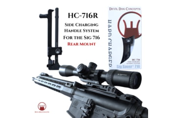 Image of Devil Dog Concepts Sig Sauer 716 Rear Mount Side Charging Handle w/Aluminum Tactical Pull Handle, Black, AR-10/AR308 ,.308, 716DDCHC022