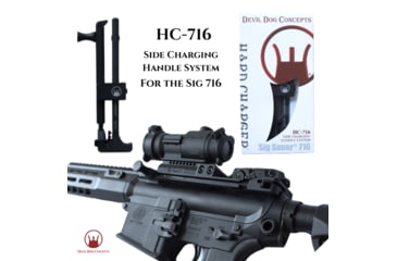 Image of Devil Dog Concepts Sig Sauer 716 Side Charging Handle w/Aluminum Traditional Pull Handle, Black, AR-10/AR308 ,.308, 716DDCHC013