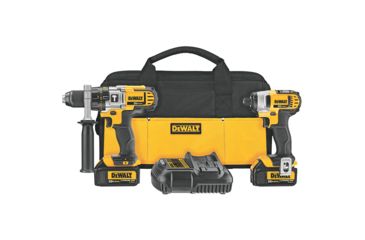 Image of DeWALT 20-Volt Li-Ion Ah Hammer Drill and Impact Driver Combo Kit, Yellow/Black DCK290L2