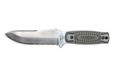 Image of Dexter Outdoors Green River 5in Serrated Edge Drop Point Carry Knife, Green Handle, 40903PG