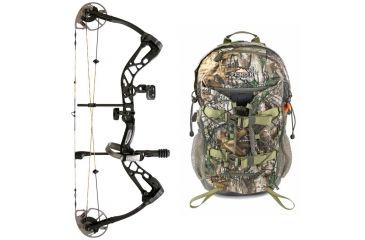 Image of Diamond Edge SB-1 Bow Package, Black 70 lb. LH, A12699 W/ Vanguard L Hunting Backpack-Realtree Camo