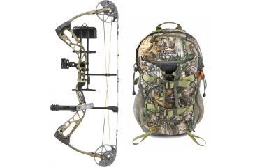 Image of Diamond Edge SB-1 Bow Package, Mossy Oak Country 70 lb. LH, A12697 W/ Vanguard L Hunting Backpack-Realtree Camo