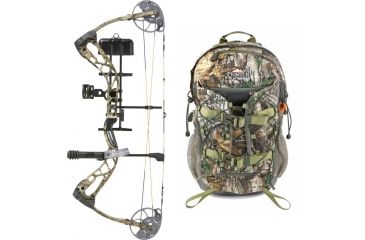 Image of Diamond Edge SB-1 Bow Package, Mossy Oak Country 70 lb. RH, A12696 W/ Vanguard L Hunting Backpack-Realtree Camo