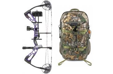 Image of Diamond Edge SB-1 Bow Package, Purple Blaze 70 lb. LH, A12701 W/ Vanguard Xl Hunting Backpack-Realtree Camo, DIA1275-KIT3