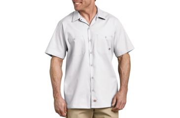 Image of Dickies Mens Short Sleeve Industrial Work Shirt, White - LS535WH S